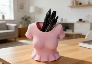 The Lady T-shirt Pen Holder