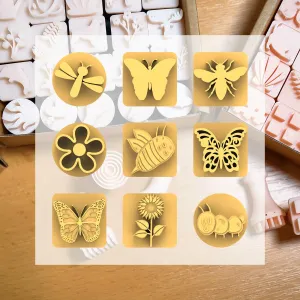 Ceramic Clay Stamp Set – Insects (9 Mini Stamps, 20 mm)