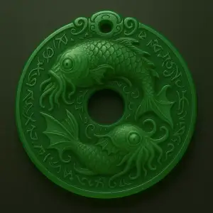 克苏鲁双鱼玉佩