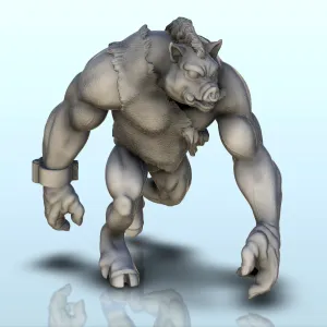 Giant attack pig (+ pre-supported version) (12) - miniatures
