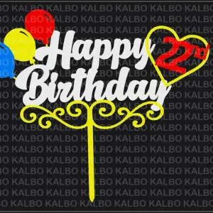 Happy 22nd Birthday Cake Topper