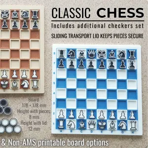 Classic flat Chess with save position lid