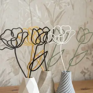 Minimalist Wire Flowers - Vase Decor