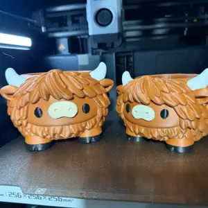 Cute Highland Cow Planter & Candy Bowl (Multi-Part)