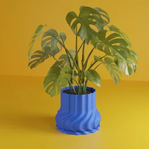 WaveForm Pot + Water Tray – Aesthetic & Strong