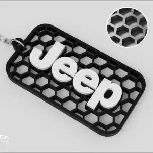 Jeep honeycomb logo keychain