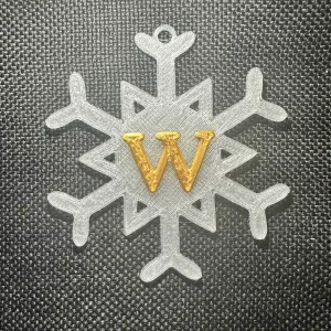 W – Snowflake Alphabet Letter W Festive Christmas Decoration