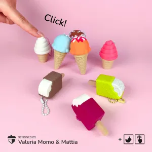 Frozen Clickers – Full Set of Ice Cream Keychains