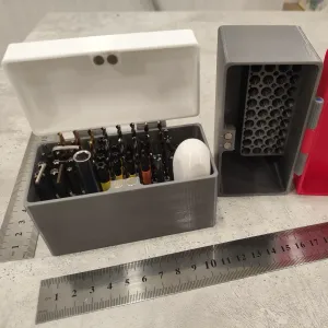 Holder box for 50-65 mm hex bits / drill bits with magnet