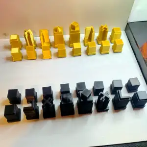 Geometric Minimalist Chess Set STL for 3D Printing