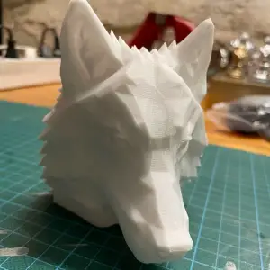 Wolf Low-Poly Art trailer hitch cover