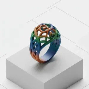 Chromatic Lattice Crown Ring – Noah0x03