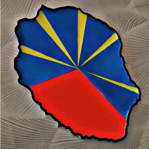 Reunion Island 3D Map Multicolor- ile de la reunion