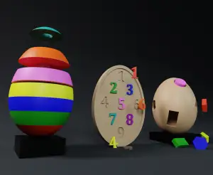 Fun and educational set of Montessori Egg Shapped games