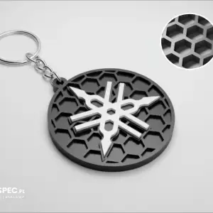 Yamaha logo honeycomb keychain