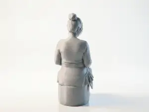 Sat Lady Elegant Woman Figurine Female Figure 3D Printable