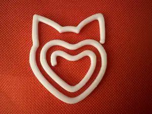 Heart paper clip with cat ears