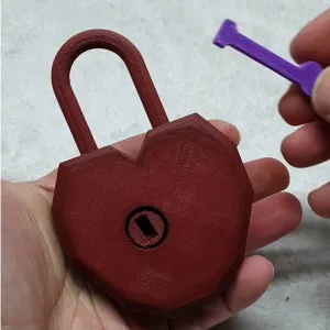 Mechanical Heart Lock - No support - Easy printing