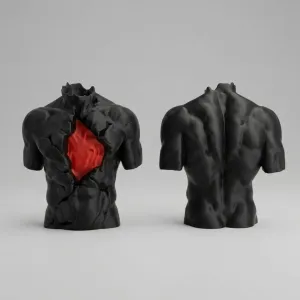 Anatomical Torso Bust Sculpture | Heart in Chest Statue