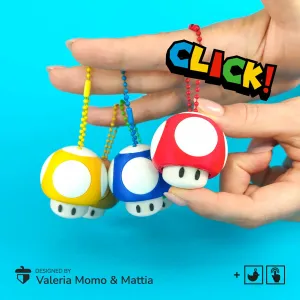 Super Mario Mushroom Clickers / Keychain, Nintendo Fan-Art