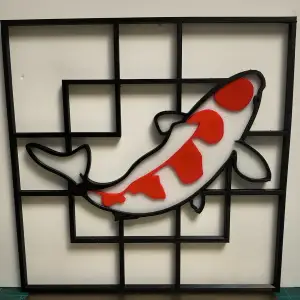 Decorative Koi Panel / Wall Art - Kohaku 2