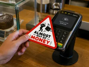 Almost Out of Money Funny Contactless Card Holder