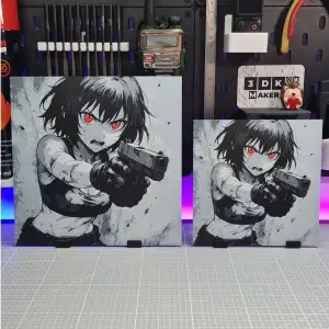 Girl Anime Gun – Hueforge – 4 Colors (custom eye)