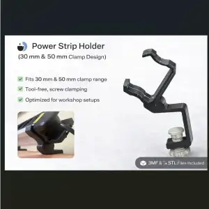 Power Strip Holder for Workbench (30 mm & 50 mm)