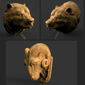3 different models. bust Bear, Sheep.