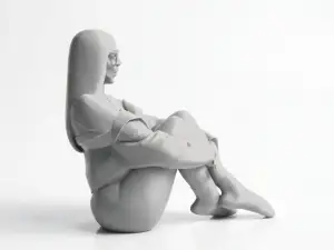 Sitting Lady Figurine Female Figure 3D Printable