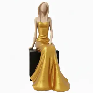 Elegant Female Sculpture "Golden Grace" - Contemporary Art f