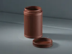 Threaded Screw-Top Container – Ribbed Minimal Storage
