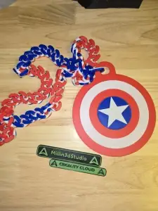Marvel Captain America Medallion and Chain Necklace