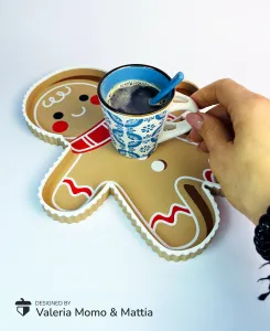 Gingerbread Man Tray, Christmas Gift Home Decor, 3D Printed