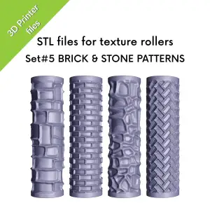Texture rollers for clay, Brick and stone