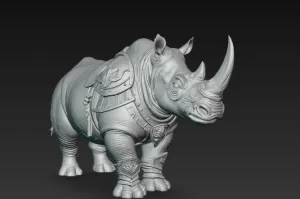 rhinoceros in armor