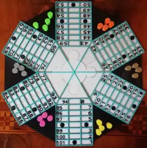 Ludo - Parchis game Table Pawns and Dice