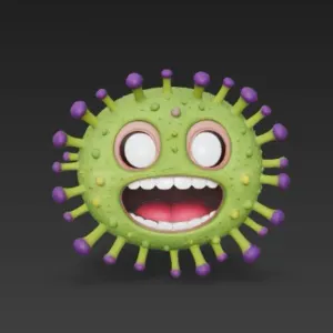 Cute Bacteria Model. Fun Educational