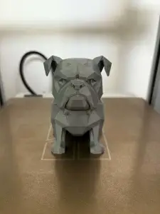 Low Poly Bulldog – Modern Geometric Dog Sculpture