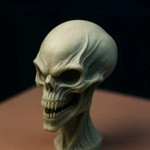 The Abyssal Sentinel – Hyper- Detailed Alien Skull