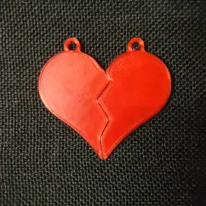 Matching Broken Heart - Necklace Pendant Keychain Earring