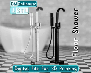 Freestanding Floor Faucet & Shower for Dollhouse Bathroom