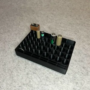 Battery stand for AA, AAA, 9V and CR2032 batteries