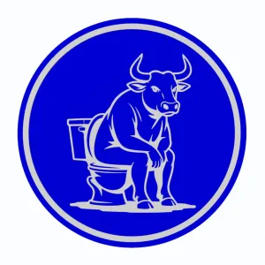 Bull On A Toilet/Bullshit - Allowed Traffic Sign - Wall Art