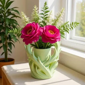 Leaf Curl Planter with Flowing