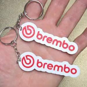 Brembo Logo Keychain - 2 versions, Multi and NO Multi-color