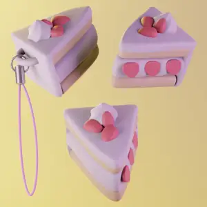 STRAWBERRY SHORT CAKE KEYCHAIN / PHONESTRAP CHARM