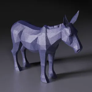 Donkey low-poly figurine