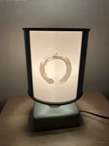 Tao Circle, QI Sign, Tao Sign, lithophany + Support E14 bulb