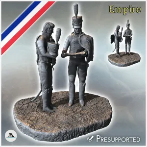 French napoleonic officers with map 6 - miniatures warhammer